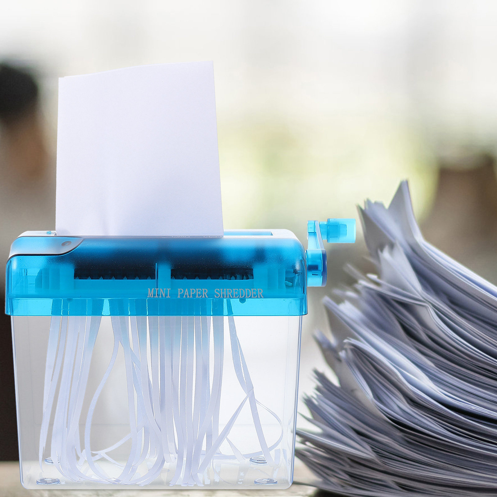 Home Office Paper Shredder - Portable Convenient Manual Paper Shredder Desktop