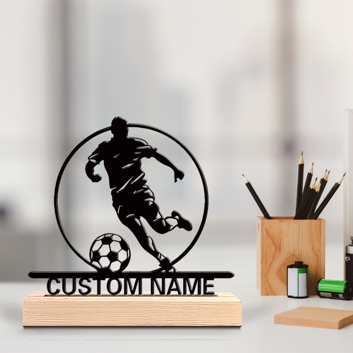 Home Office Jobs - Custom Soccer Player Metal Statue with
