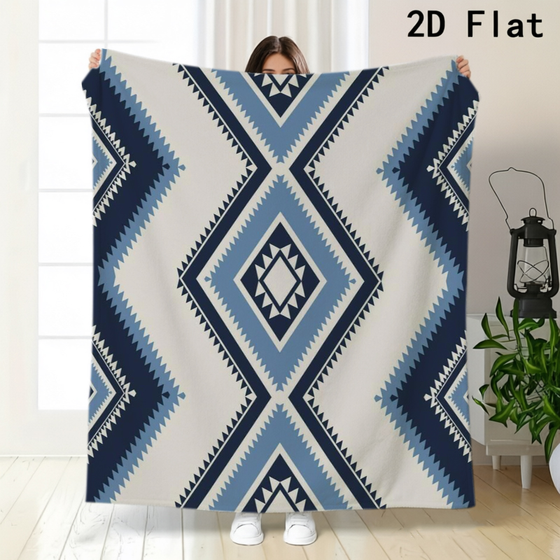 Home Office Guest Room - Navajo Style Diamond Border Throw Blanket