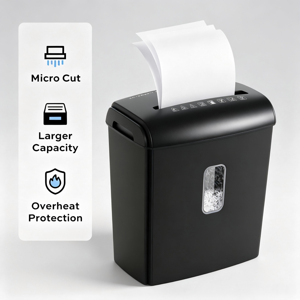 Home Office Paper Shredder - Deli 8-Sheet Micro Cut Shredder P5