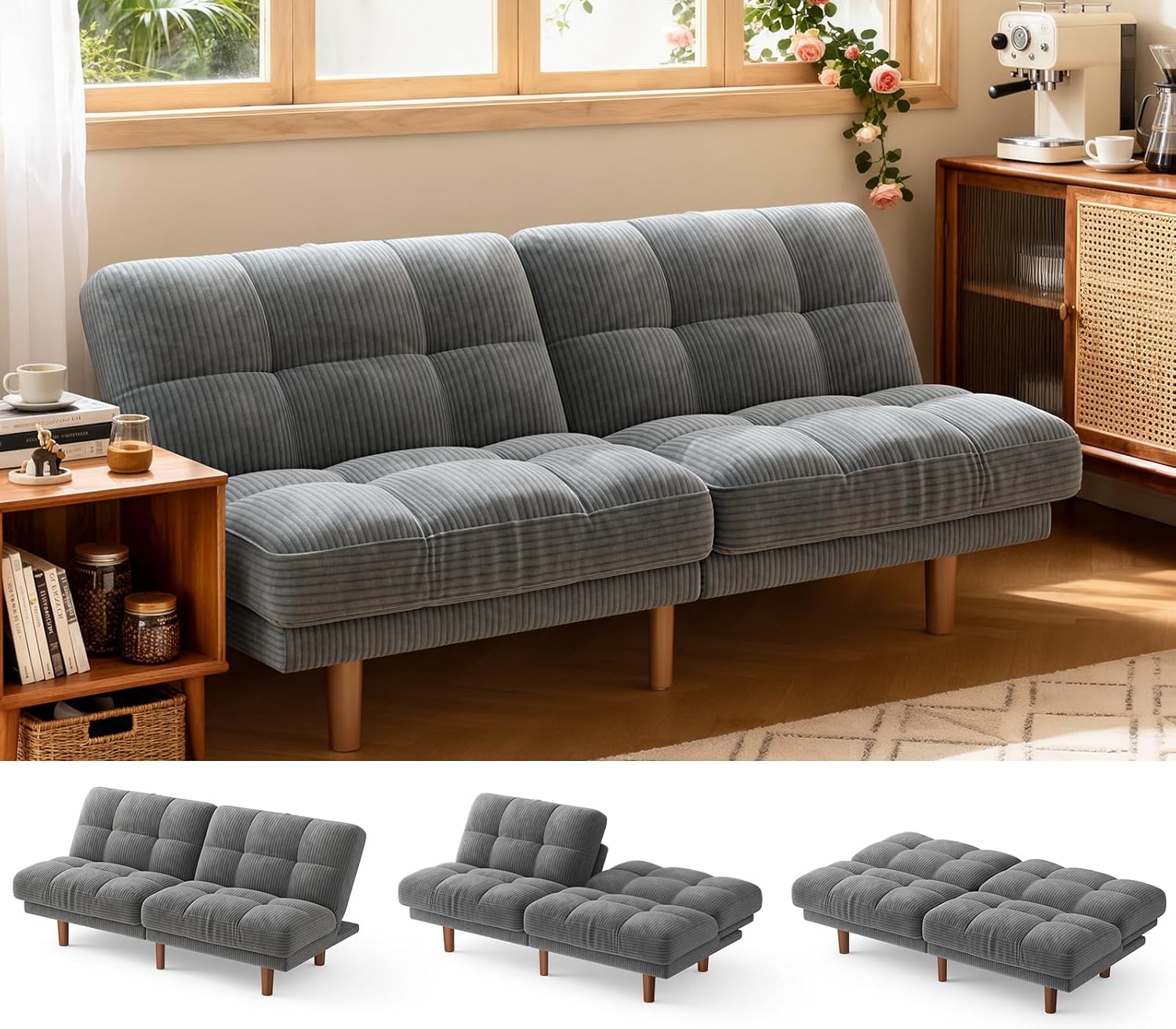 #Futon Sofa Bed Adjustable Bac - огляд і ціна Home Office Guest Room