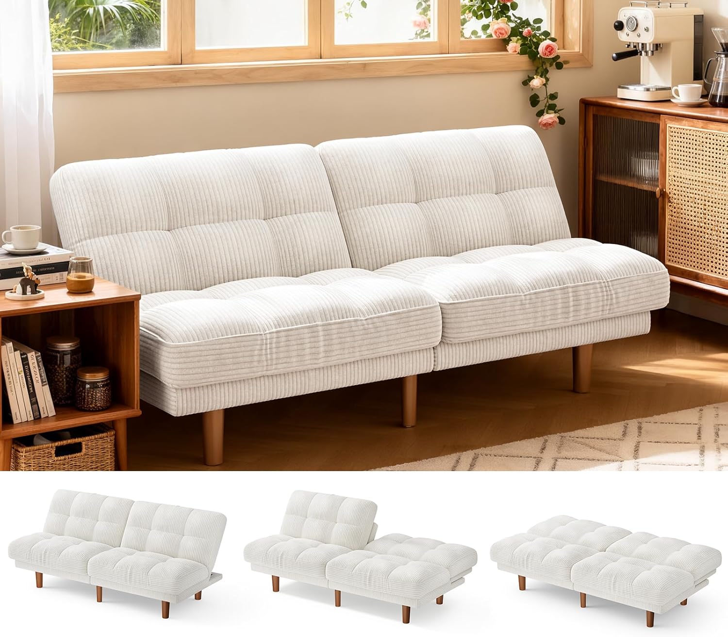 #Futon Sofa Bed Adjustable Bac - огляд і ціна Home Office Guest Room