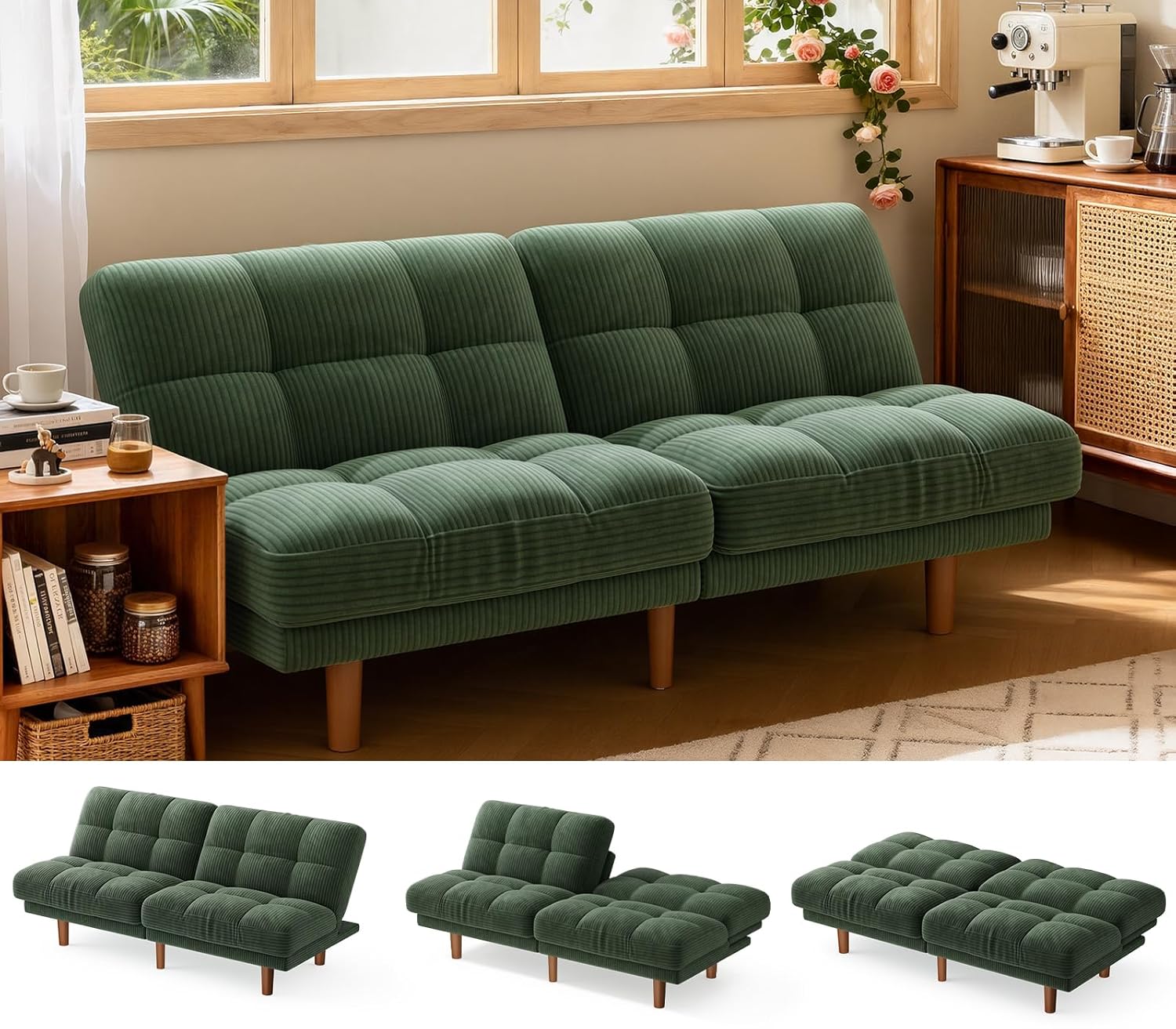 #Futon Sofa Bed Adjustable Bac - огляд і ціна Home Office Guest Room