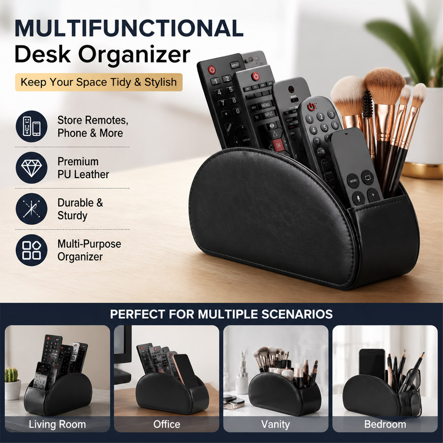 1Pc 5 Grid PU Leather Desktop  - огляд і ціна Home Office Jobs