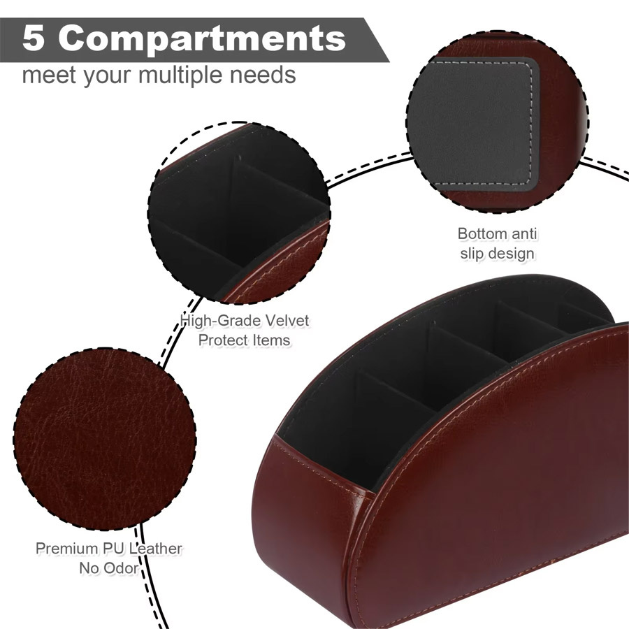 1Pc 5 Grid PU Leather Desktop  - огляд і ціна Home Office Jobs