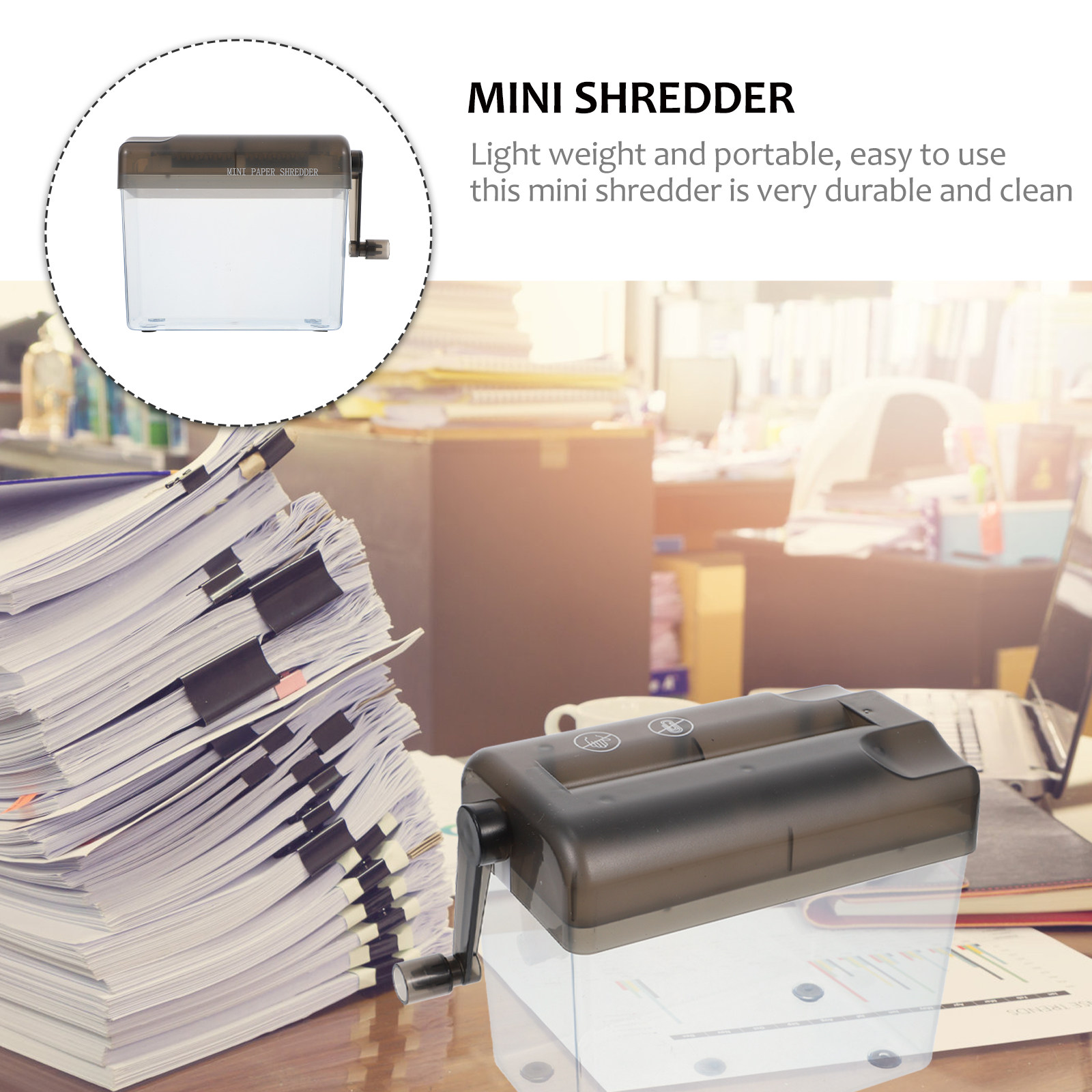 1Pcs Manual Mini Shredder Desk - огляд і ціна Home Office Paper Shredder