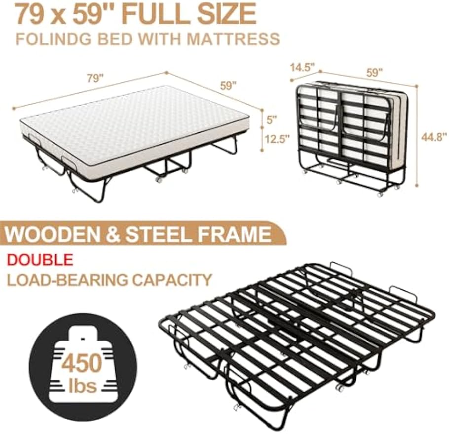 Folding Bed With Memory Foam M - огляд і ціна Home Office Guest Room